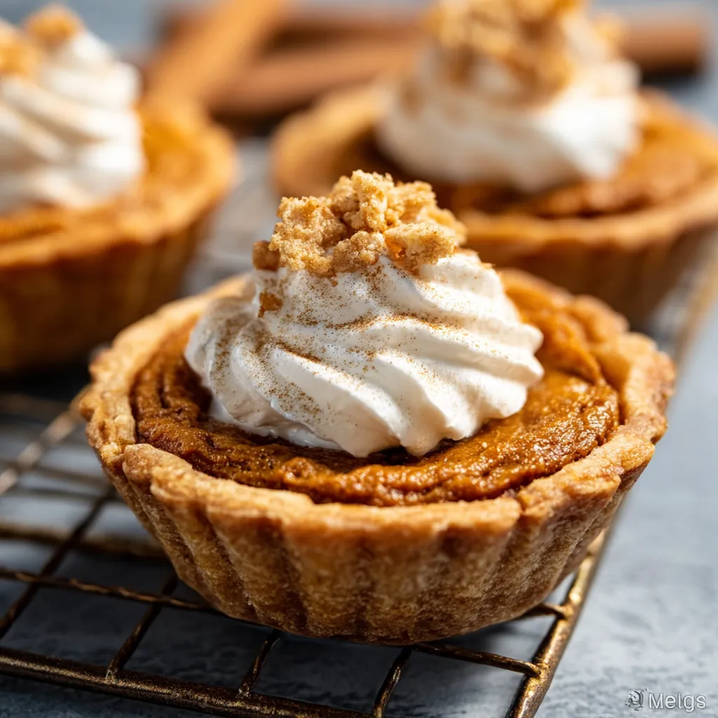 Mini pumpkin pies: Small, individual fall desserts.