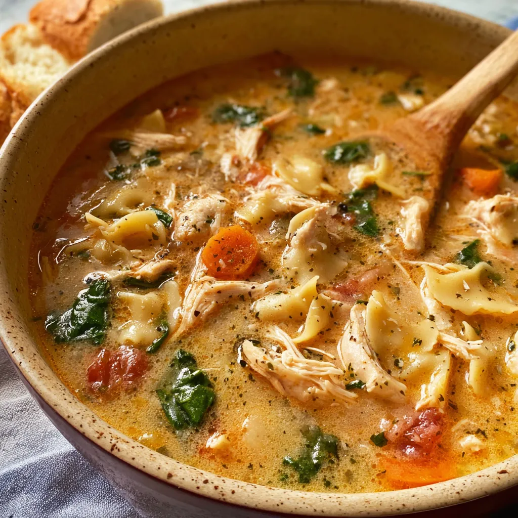 Creamy Marry Me Chicken Soup in a bowl. Comfort food recipe.