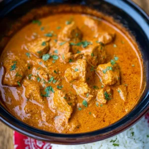 Slow cooker Indian Butter Chicken, creamy and delicious.