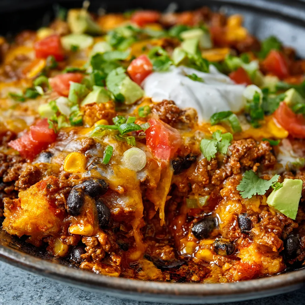 A delicious second serving of Taco Casserole is shown in this image.