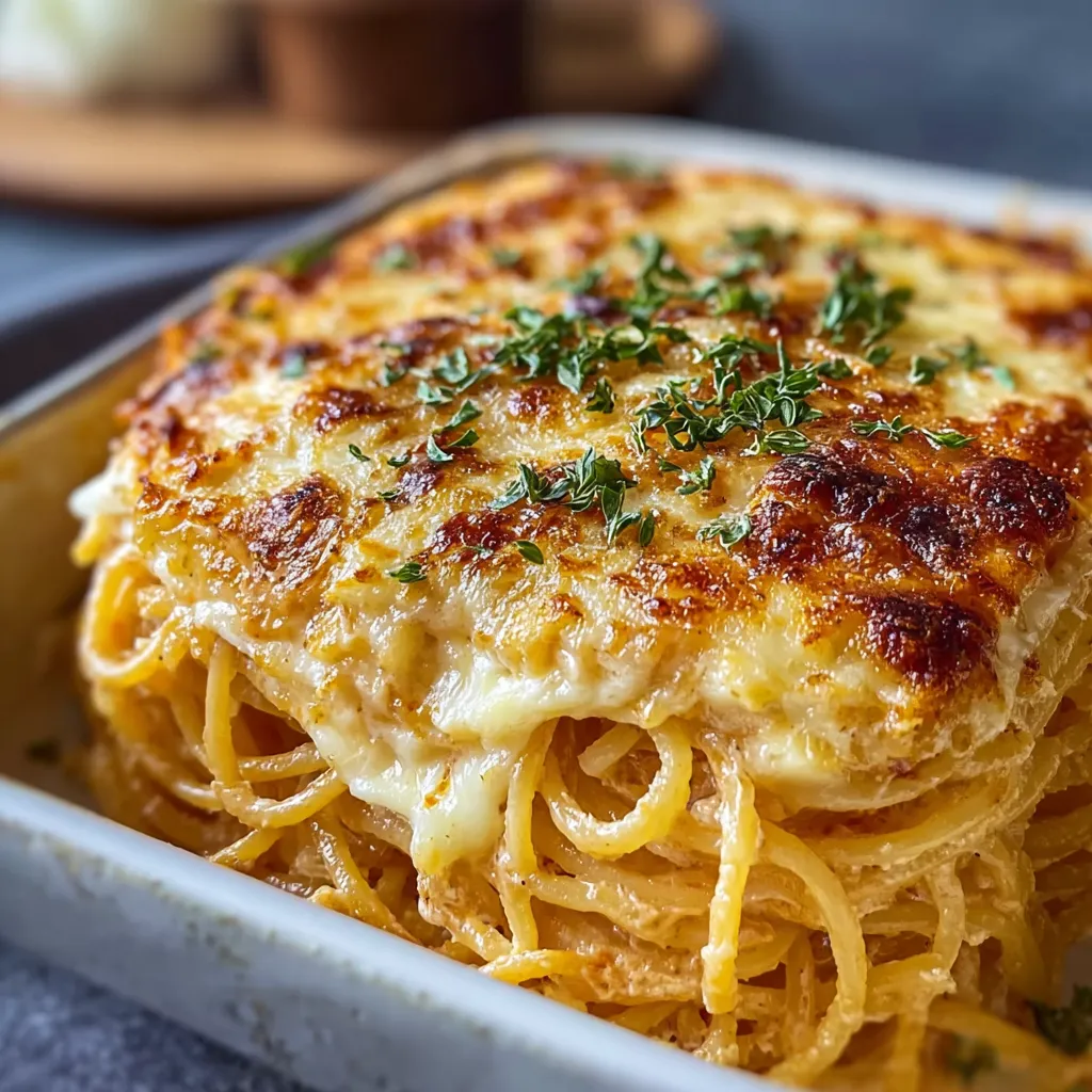 Alt text for featured image about Cream Cheese Spaghetti Casserole