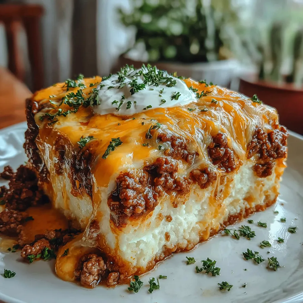 A delicious-looking Cattle Drive Casserole is shown as the featured image for this recipe.