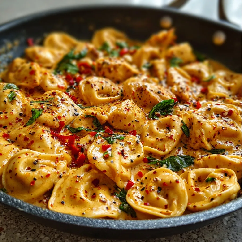 Spicy Garlic Butter Chicken Tortellini, beautifully presented as the featured image, showcases the delicious and creamy pasta dish.