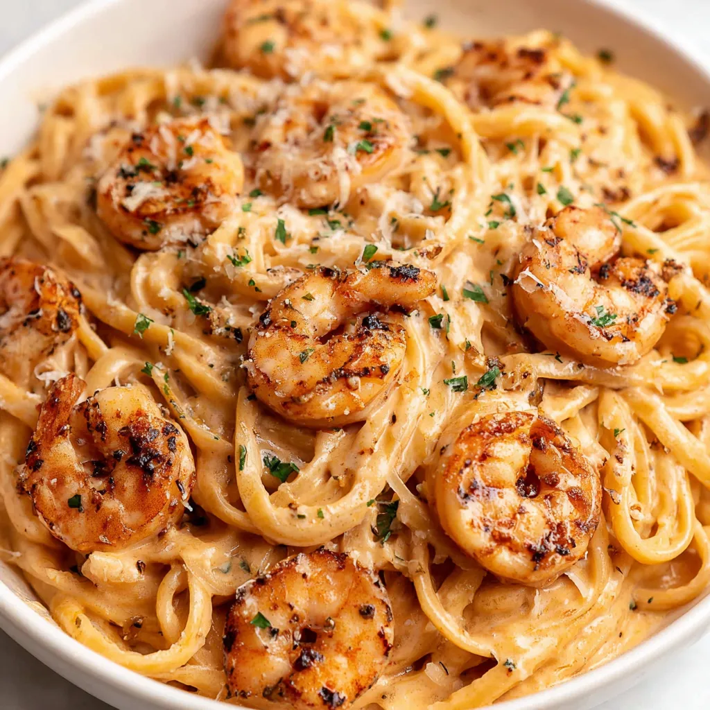 Another enticing view of creamy Marry Me Shrimp Pasta, perfect for a romantic dinner.