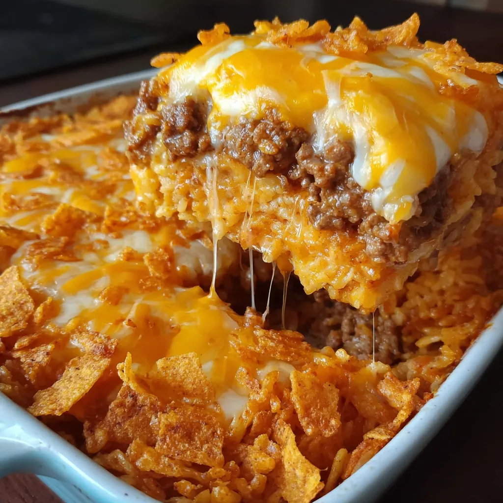 Close-up showing the cheesy, delicious layers of loaded Tater Tot Nachos.