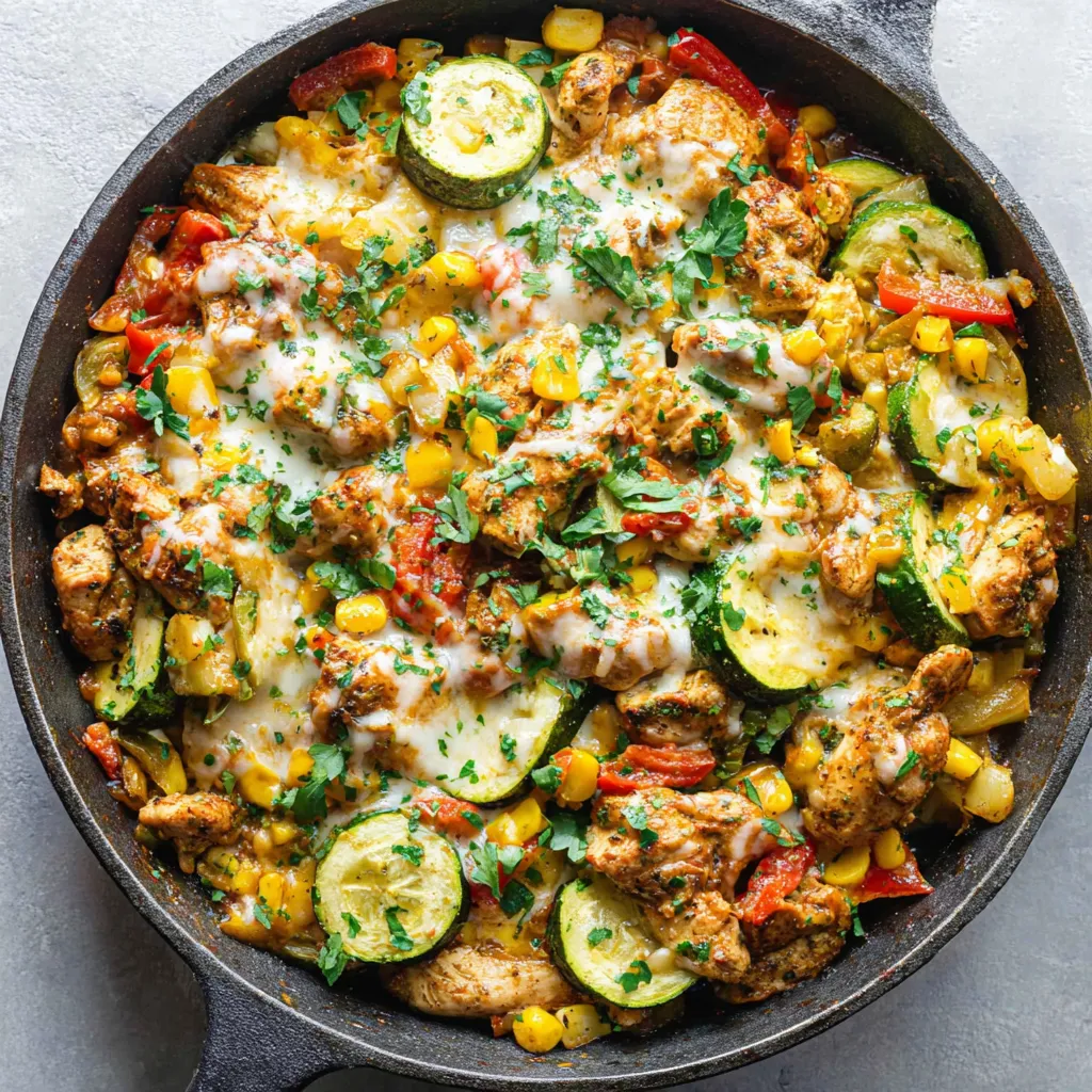Tex Mex Chicken And Zucchini dish served as a delicious and healthy meal.