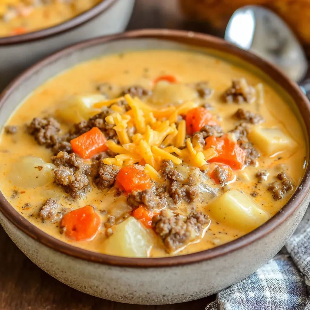 BEST CROCKPOT CHEESEBURGER SOUP