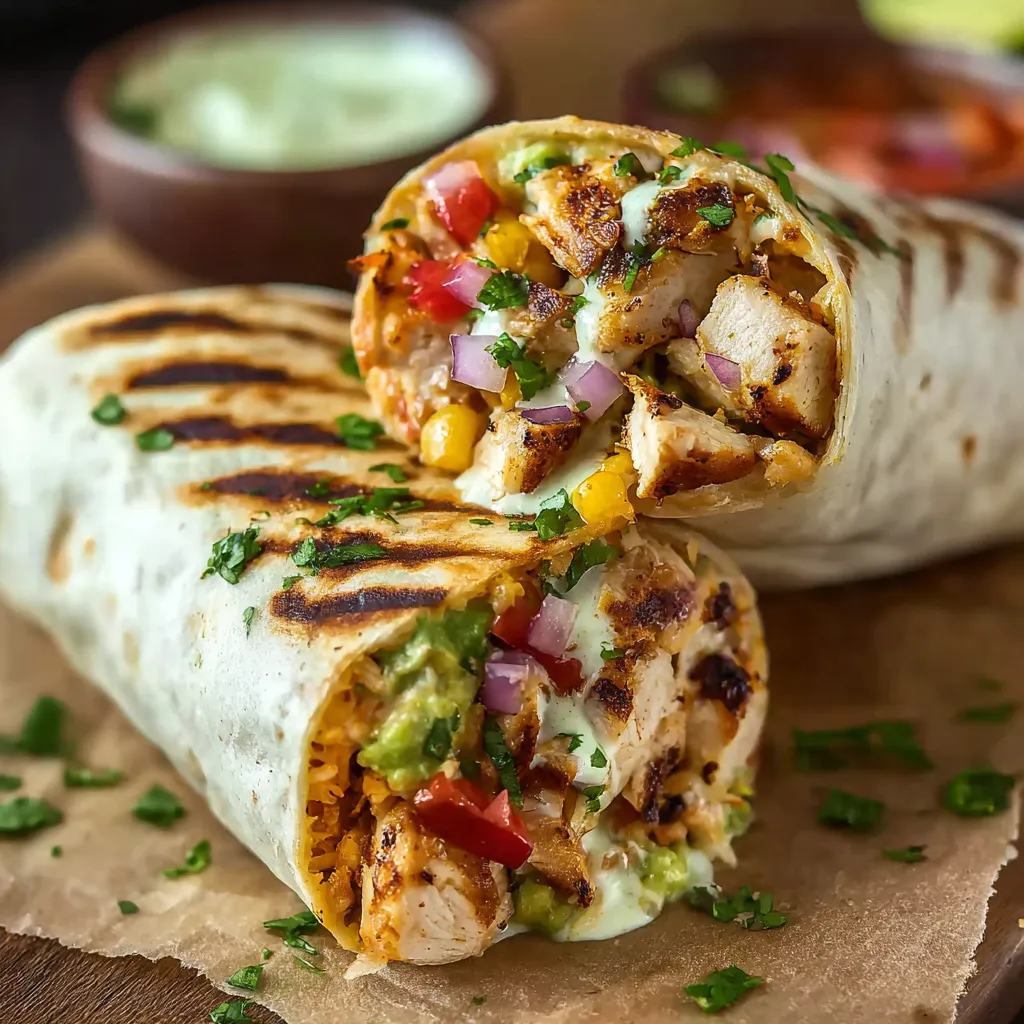 A delicious Chipotle Ranch Grilled Chicken Burrito is shown as the featured image for this recipe.