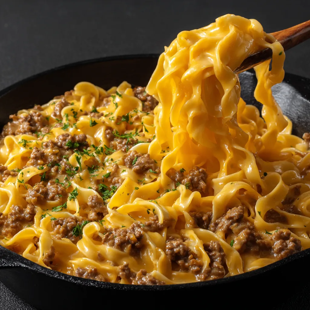 Creamy Beef Pasta is featured in this article, showcasing its rich and savory appearance.