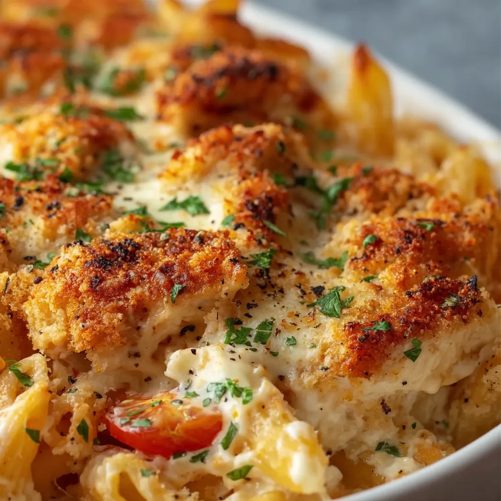 A delicious Chicken Parmesan Casserole is shown as the featured image for this recipe.