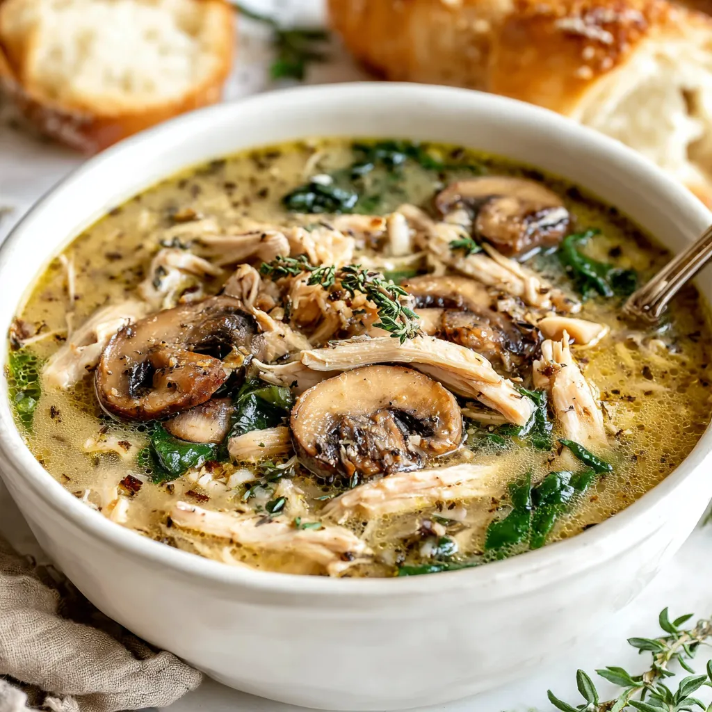 EASY ROTISSERIE CHICKEN & MUSHROOM SOUP