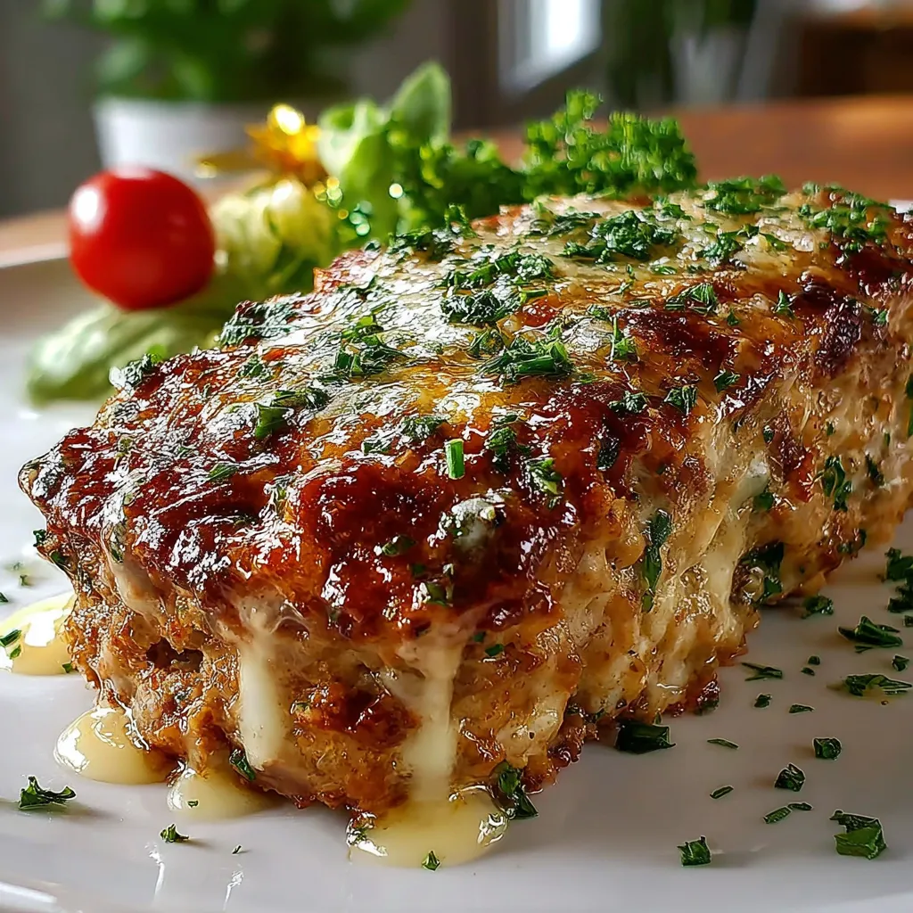 GARLIC PARMESAN CHICKEN MEATLOAF AMAZING