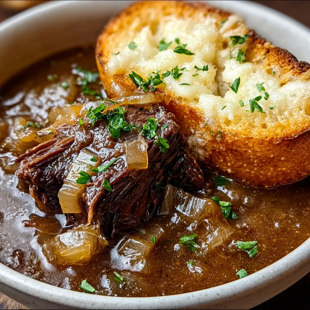 A steaming bowl of French Onion Beef Short Rib Soup is shown as a featured image.