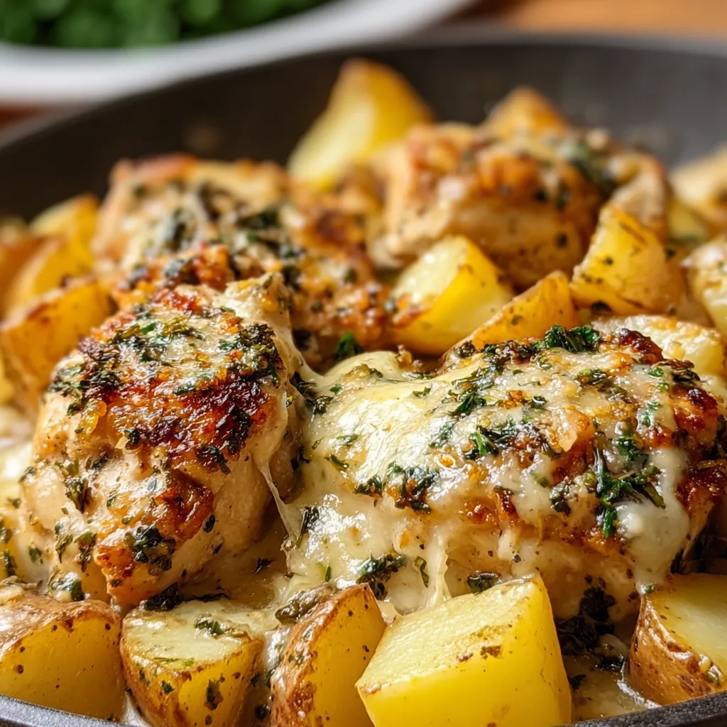 Delicious Garlic Parmesan Chicken, golden brown and coated in a rich, creamy sauce, served as a tempting featured image.