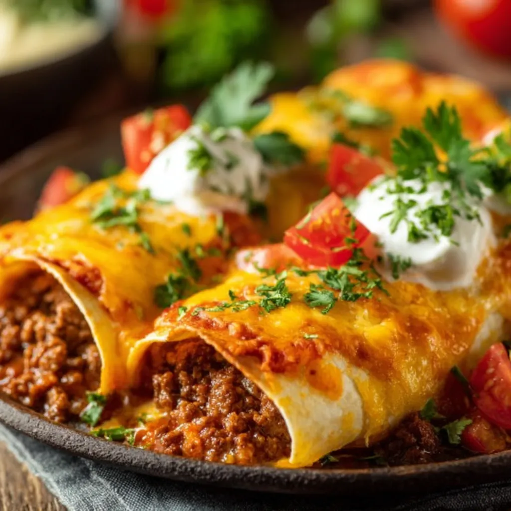 IRRESISTIBLE GROUND BEEF ENCHILADAS EASY