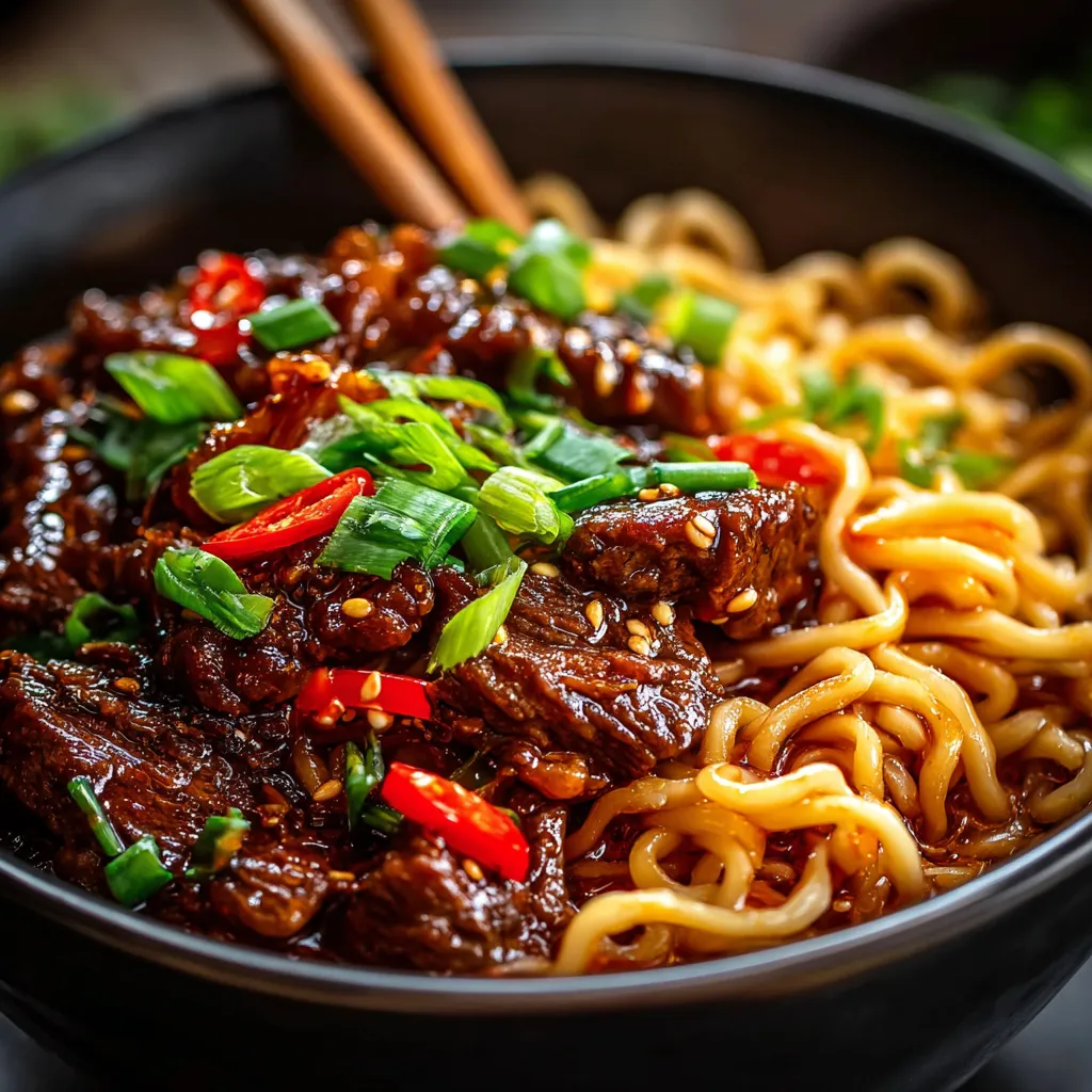 A delicious plate of Sticky Beef Noodles is shown as the featured image.
