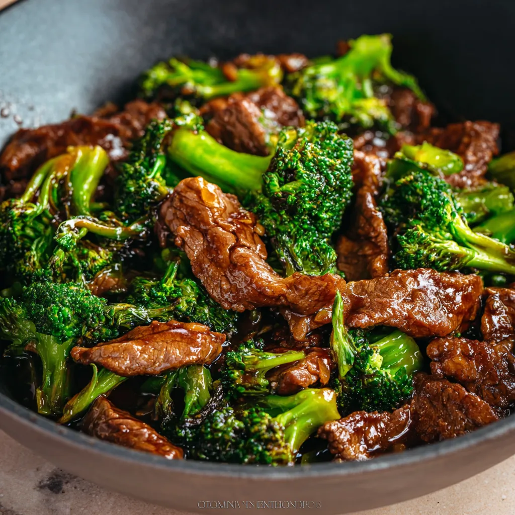 A flavorful plate of Chinese Beef And Broccoli, a popular and savory stir-fry dish.