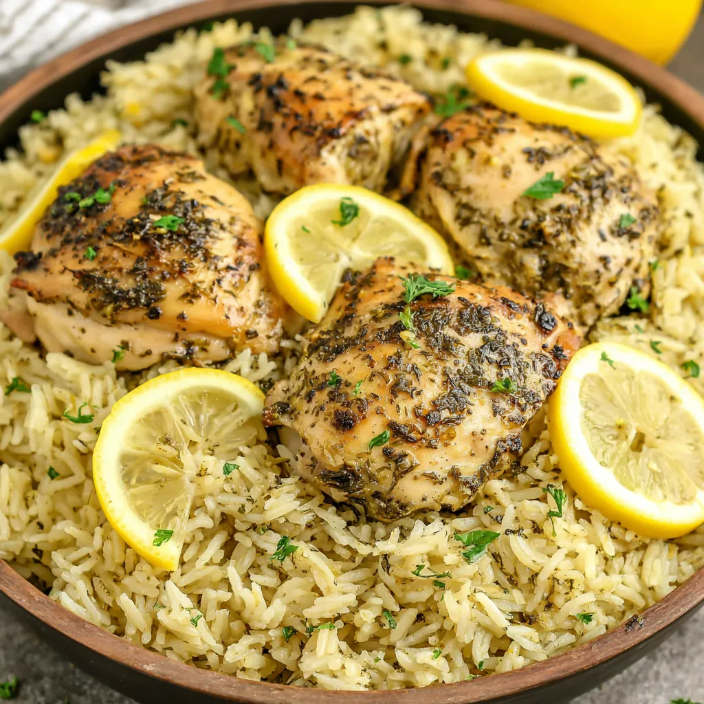 SLOW COOKER LEMON HERB CHICKEN & RICE ULTIMATE