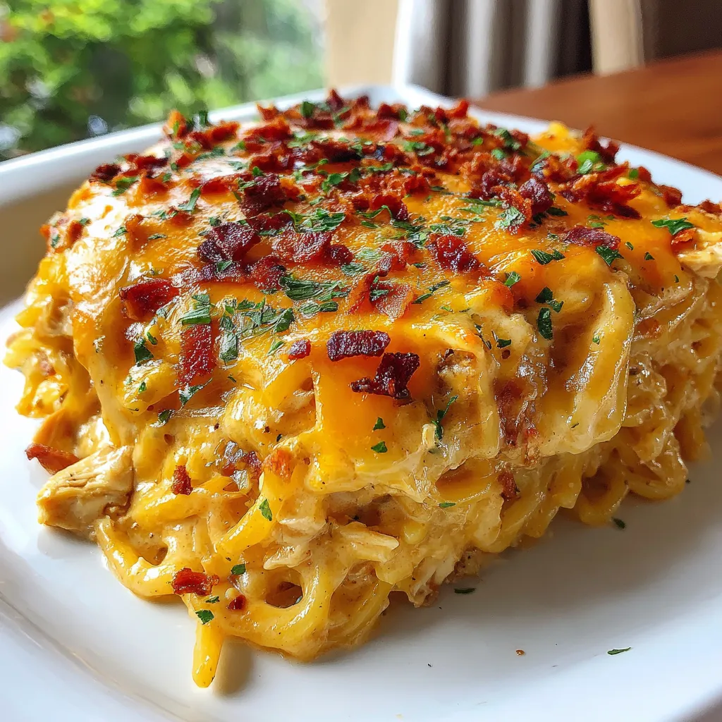 Spicy Southern Chicken Spaghetti Bake, a comforting and flavorful casserole, is shown as the featured image.