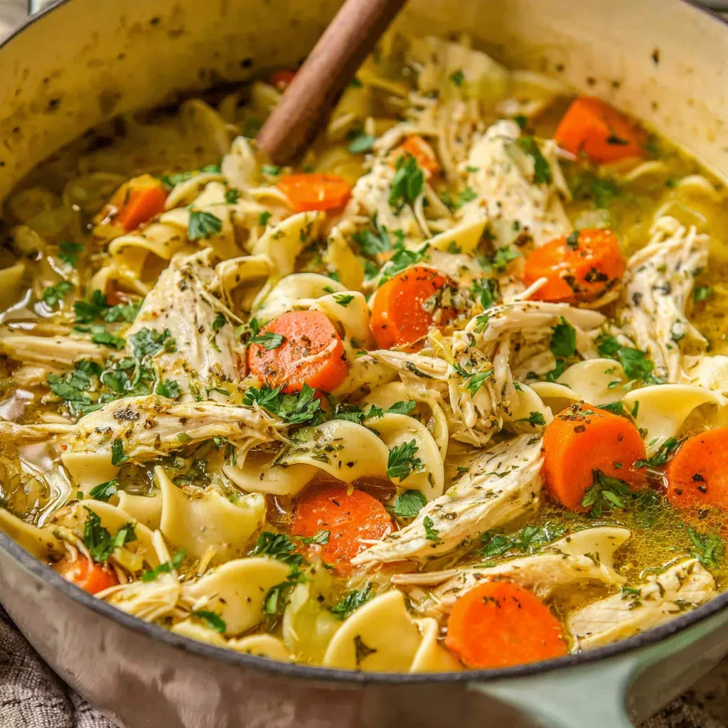 A comforting bowl of Chicken Noodle Soup is shown as the featured image for this article.