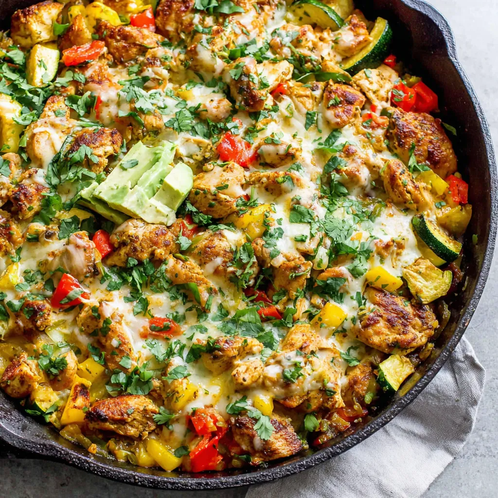 Tex Mex Chicken And Zucchini is beautifully presented in this featured image.