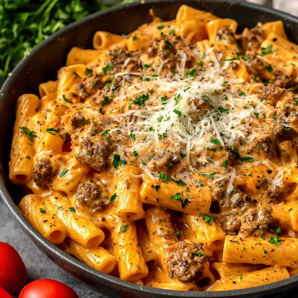 Close-up of creamy Crack Chicken Penne pasta, showcasing the cheesy sauce and tender chicken.