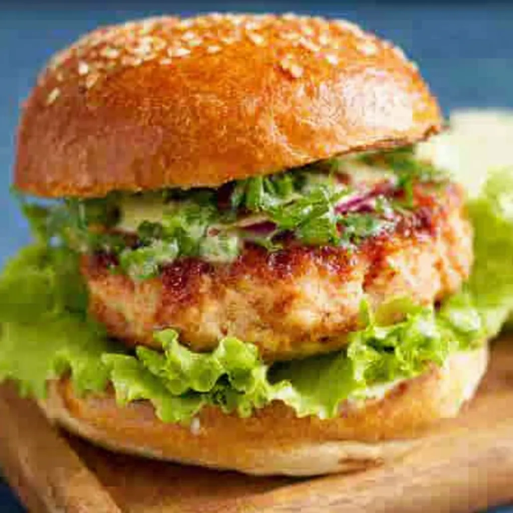 Another delicious image showcasing tempting Chicken Burgers.