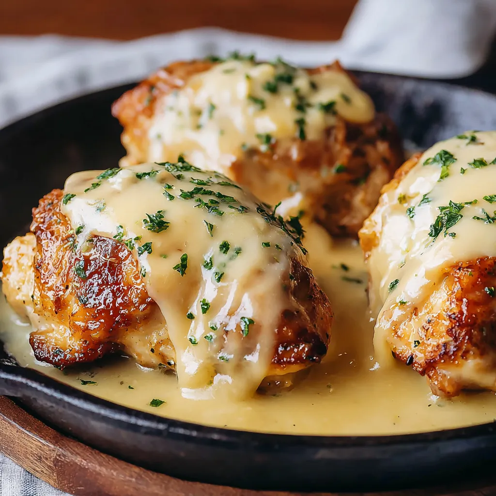 Close-up of delicious Texas Roadhouse Smothered Chicken, showcasing its melted jack cheese and savory toppings.