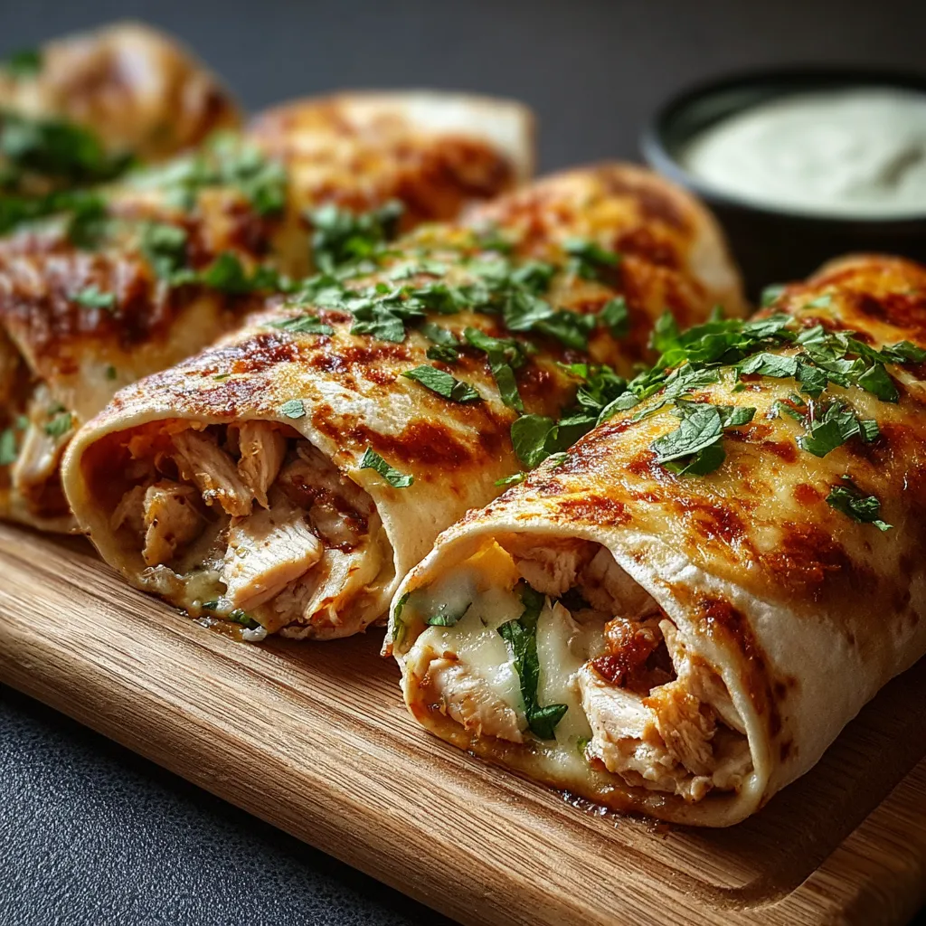 Close-up shot of delicious Chicken Mozzarella Wraps showcasing the melted mozzarella and grilled chicken filling.