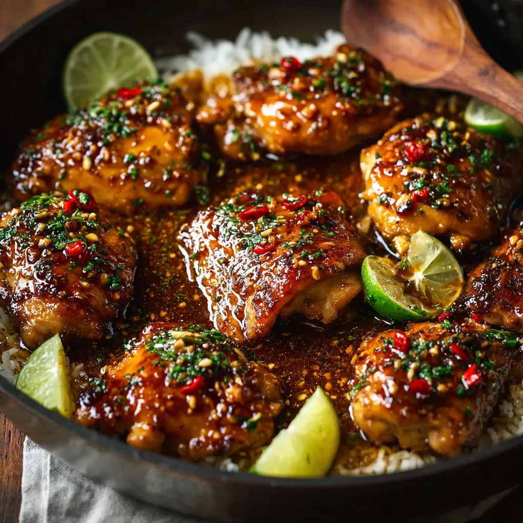 Close-up of delicious Honey Garlic Chicken, showcasing its glistening glaze and tender texture, as a supplementary image in the recipe article.