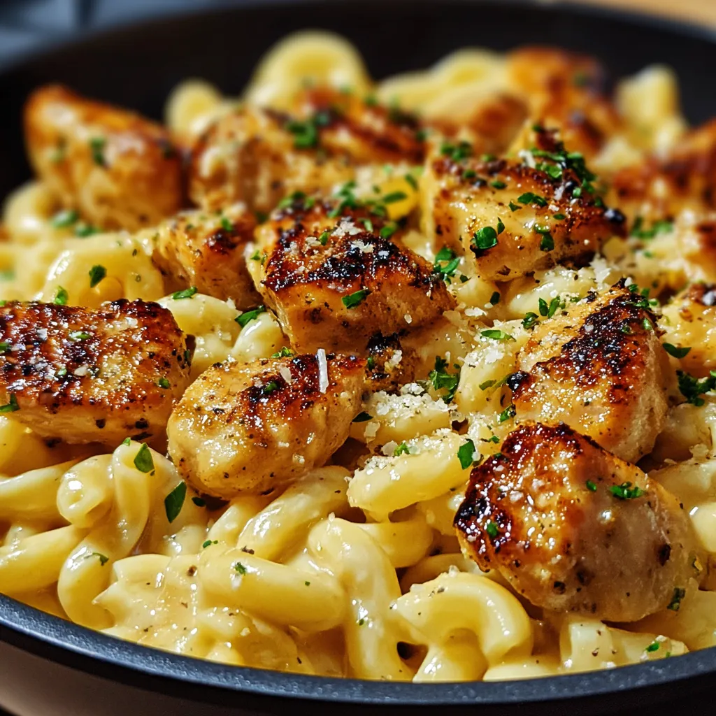 Close-up image showcasing tender and juicy Garlic Butter Chicken Bites, perfect for a quick and flavorful meal.