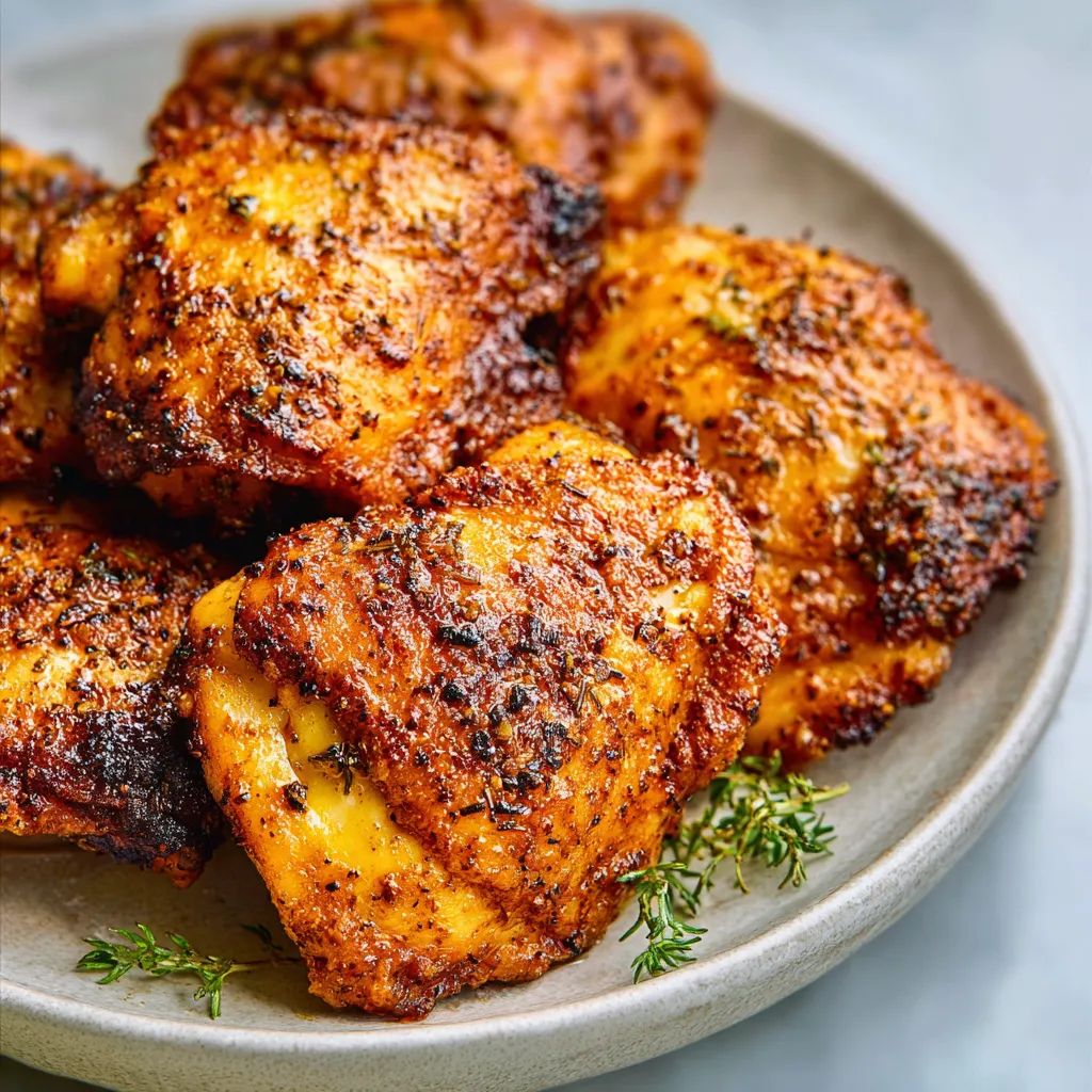 Air Fryer Boneless Chicken Thighs are shown cooked to a golden brown perfection in a featured image.