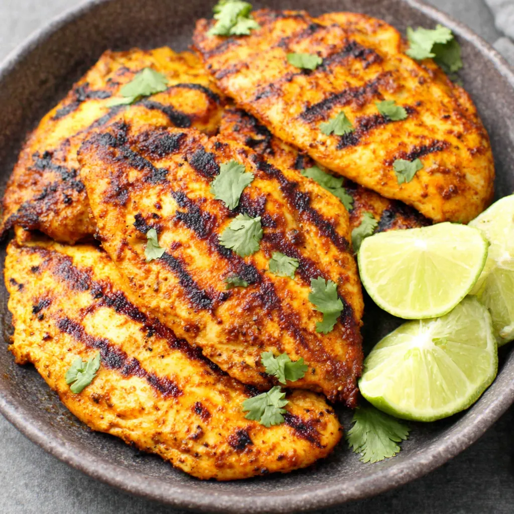 Close-up shows the vibrant colors and textures of Mexican Chicken Marinade in a bowl, ready to be used.