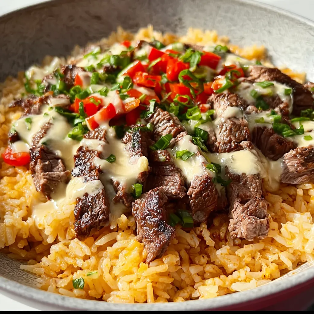Featured image showcasing delicious Steak Queso Rice.