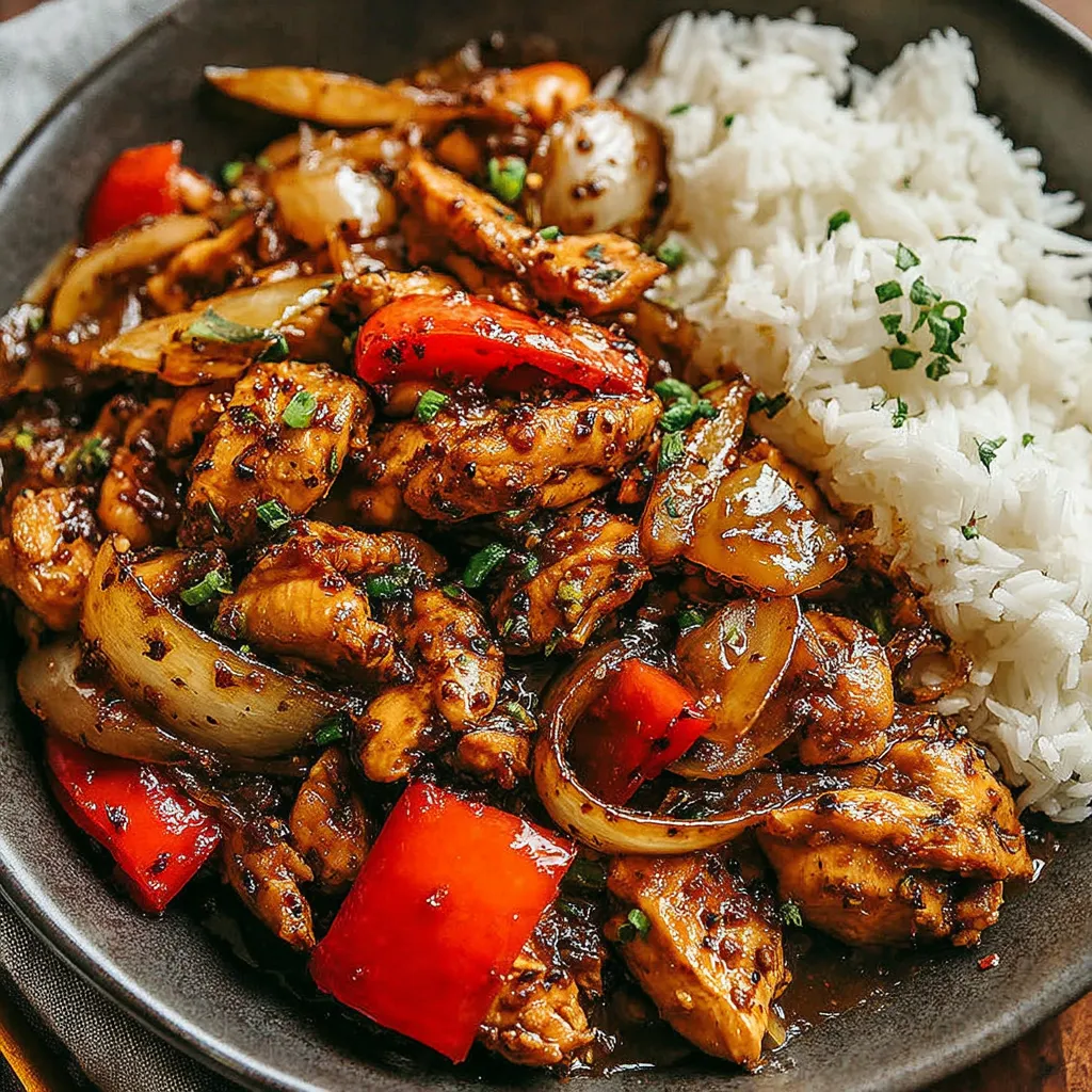 Delicious Black Pepper Chicken is shown in a tantalizing featured image.