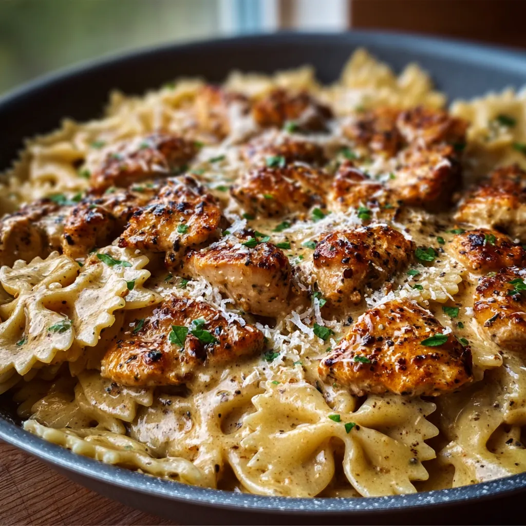 CAJUN CHICKEN BOWTIE PASTA SKILLET AMAZING