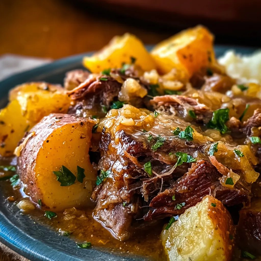 Crockpot Loaded Steak And Potatoes is a delicious and easy slow cooker meal featuring tender steak, creamy mashed potatoes, cheese, bacon, and all your favorite toppings.