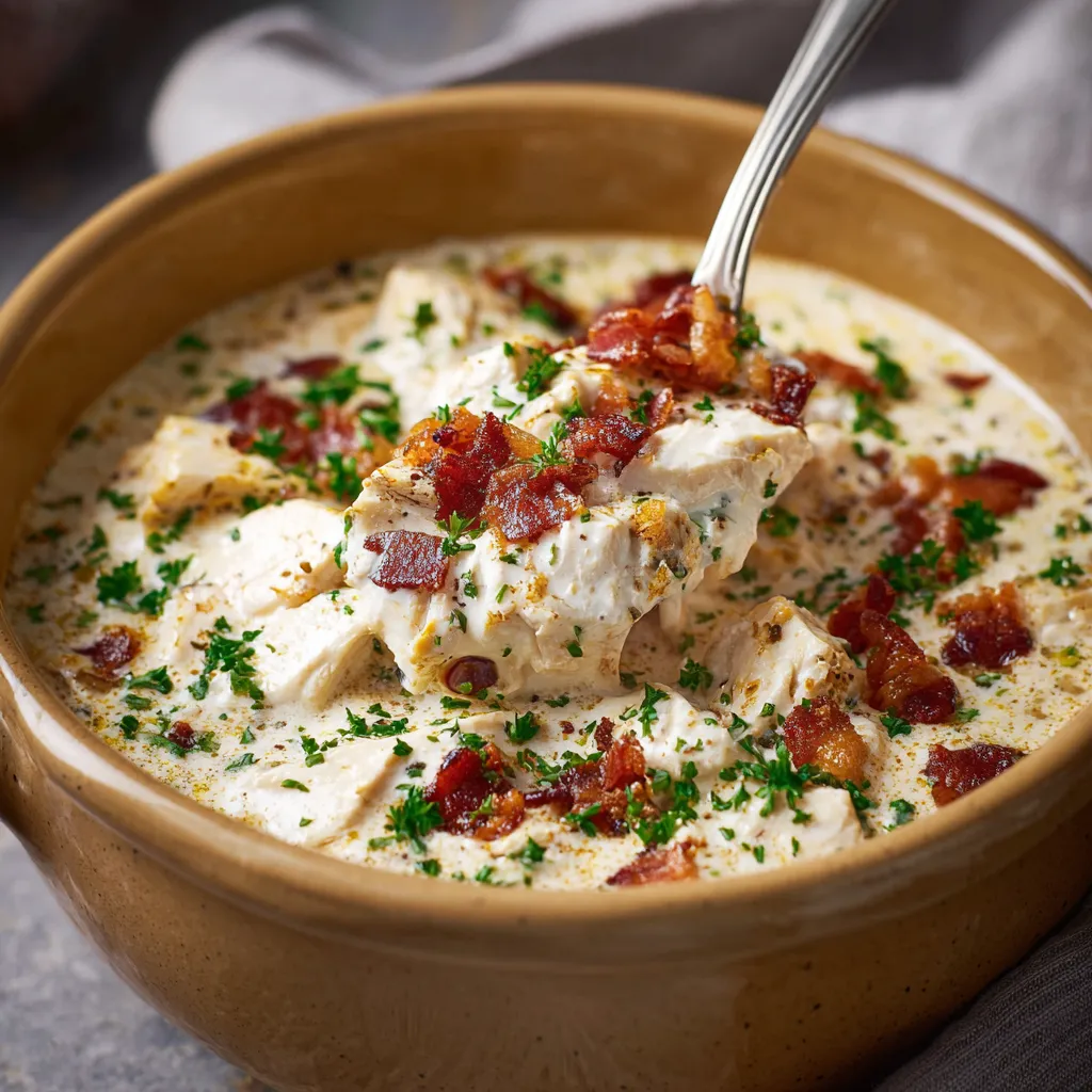 Keto Chicken Cream Cheese Soup is shown as a creamy and delicious featured image.