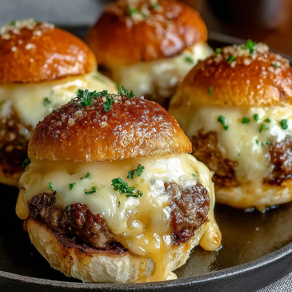 GARLIC PARMESAN CHEESEBURGER BOMBS AMAZING