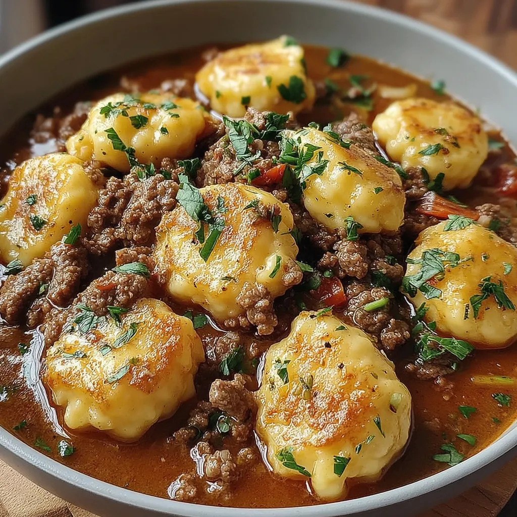 GROUND BEEF AND DUMPLINGS EASY