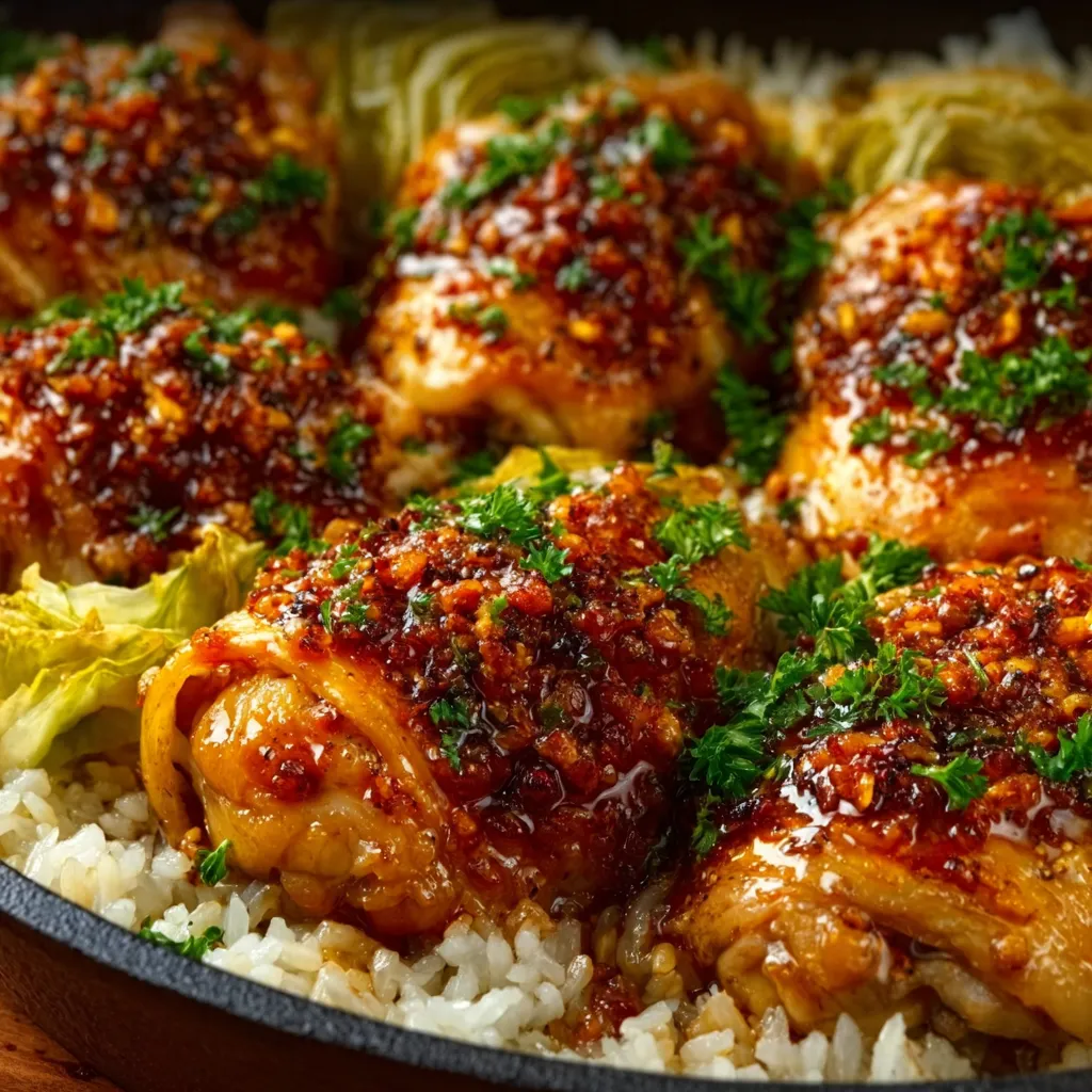 IRRESISTIBLE HONEY BUTTER GARLIC CHICKEN AND RICE