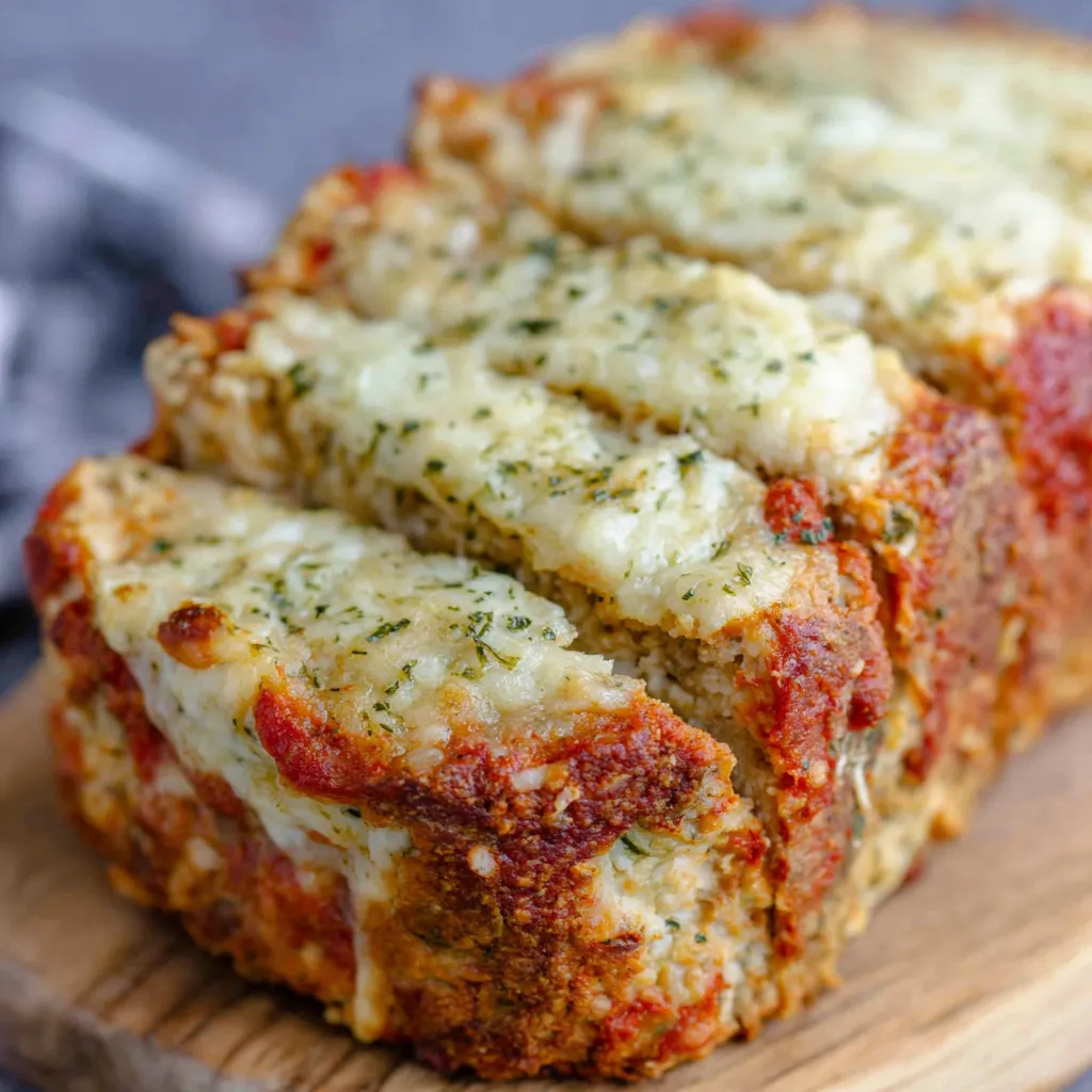 Parmesan Chicken Meatloaf, a delicious and savory twist on classic meatloaf, is showcased as the featured image.