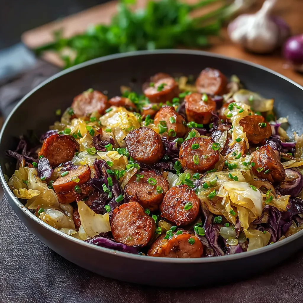 QUICK SAUSAGE AND CABBAGE STIR FRY
