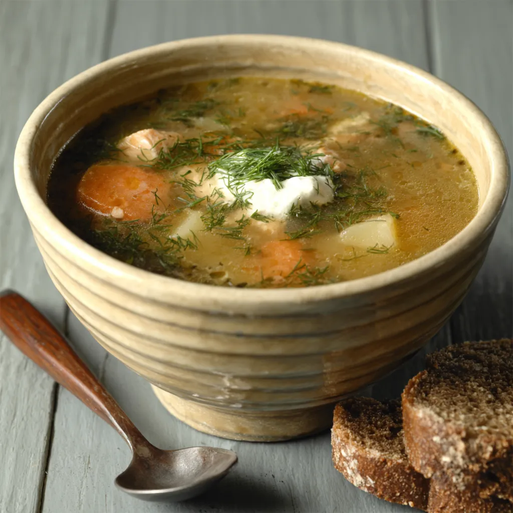 Close-up shot of creamy Potato Soup in a bowl, ready to be served as part of the article content.