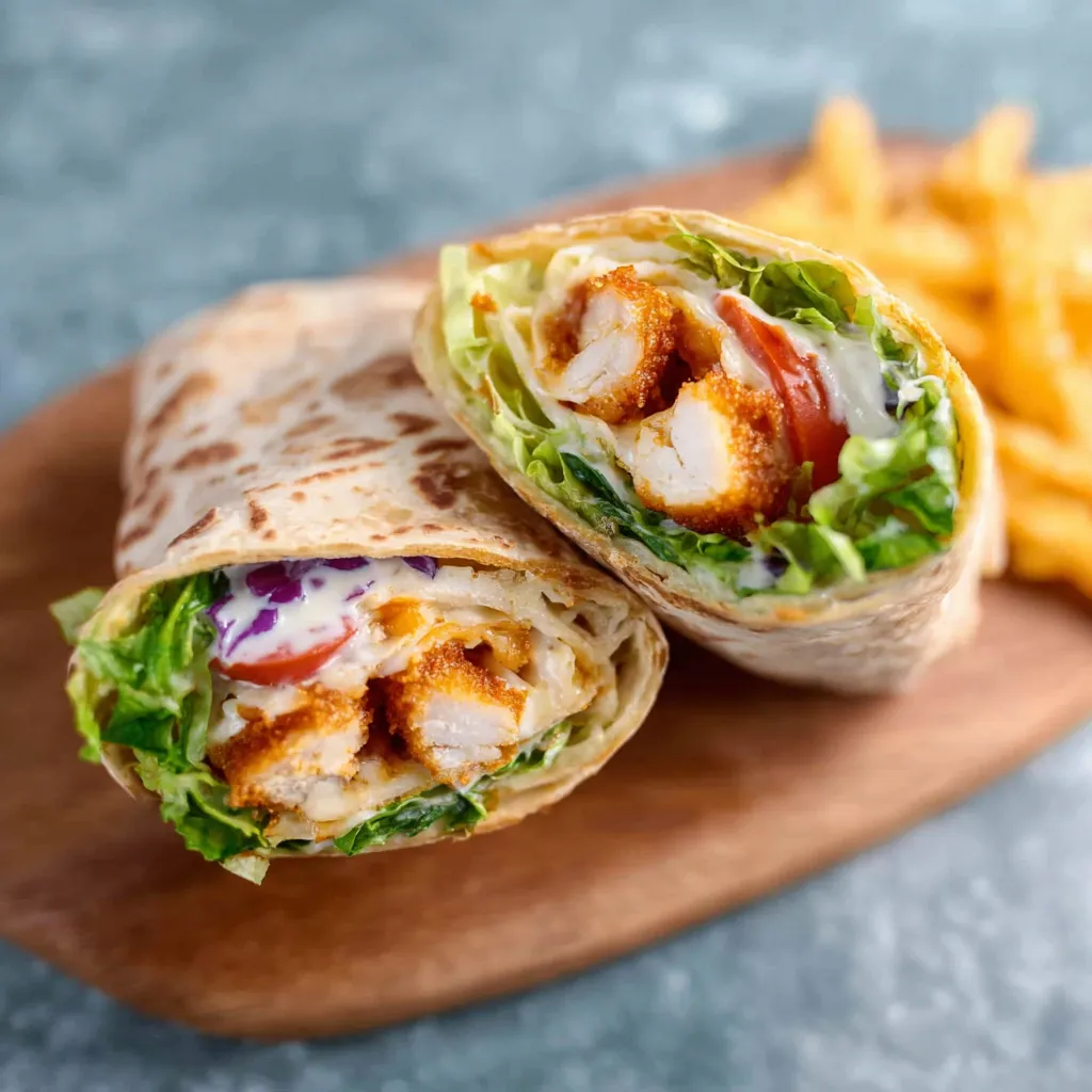 Close-up of delicious Air Fryer Chicken Mozzarella Wraps, showcasing the melted cheese and golden-brown chicken.