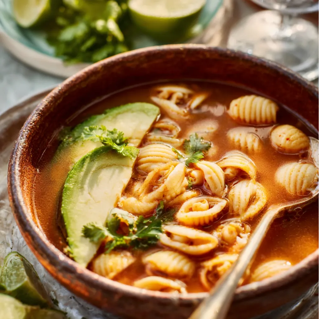 A steaming bowl of Sopa De Conchas is presented as a delicious second image in the article.