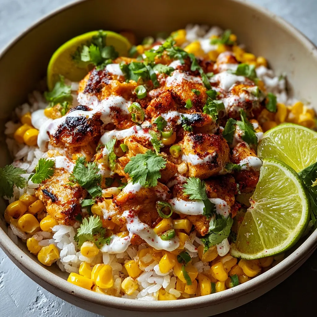 AMAZING STREET CORN CHICKEN RICE BOWL