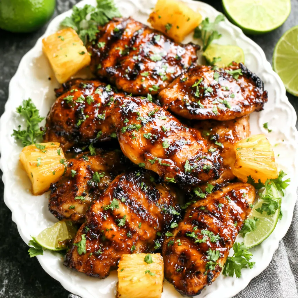 Alt text for featured image about Brown Sugar Pineapple Chicken