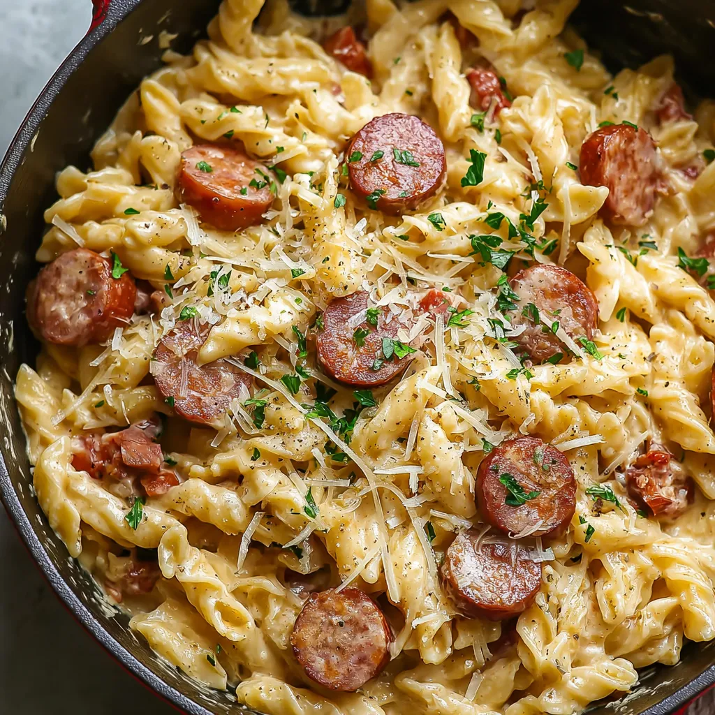 CREAMY KIELBASA PASTA EASY RECIPE