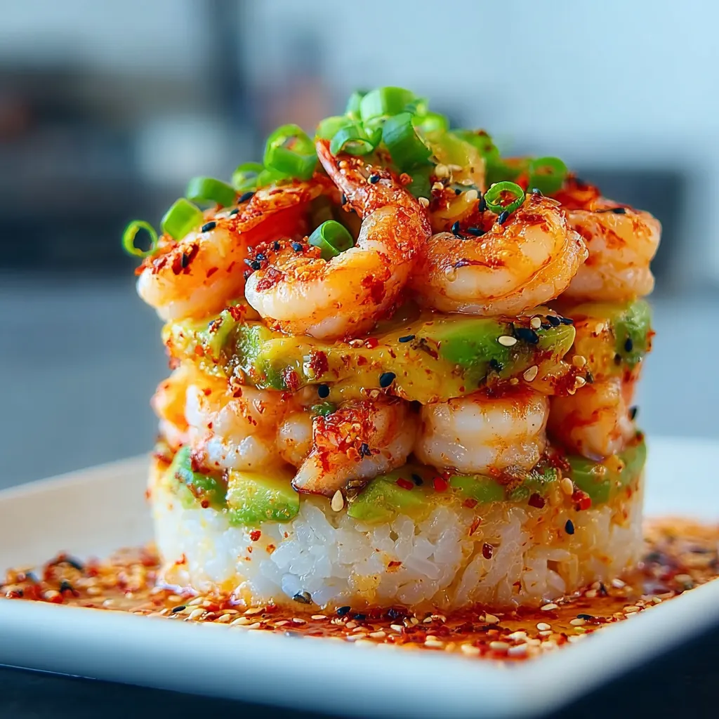 EASY SPICY SHRIMP SUSHI STACK BOWLS